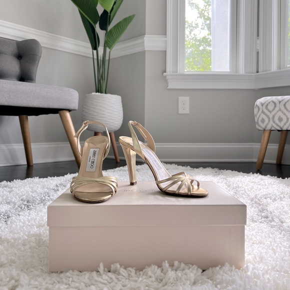 JIMMY CHOO***SOLD***100 Gold Leather Strappy Sandals 36 💕 - Picture 6 of 8